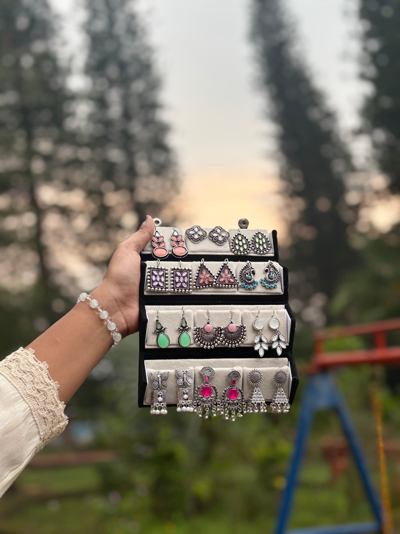 UrbanGift™ 12-Pair Oxidised Earrings Set