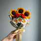 Jumbo Sunflower Rose Daisy Bouquet + Personalized Note + Free Gift
